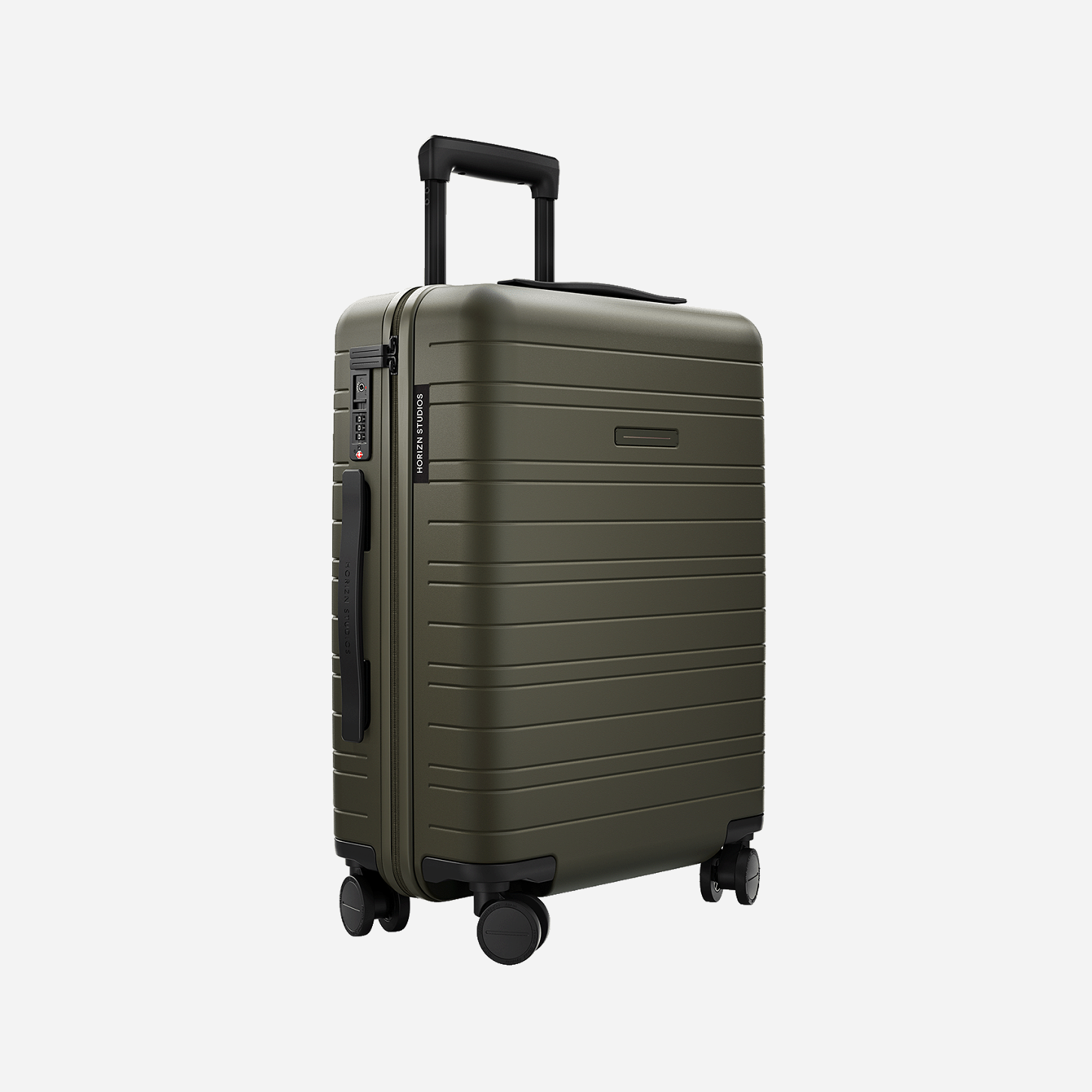 Horizn Studios H5 Smart Luggage with USB port, dark olive color