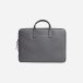 Leather laptop briefcase Grey